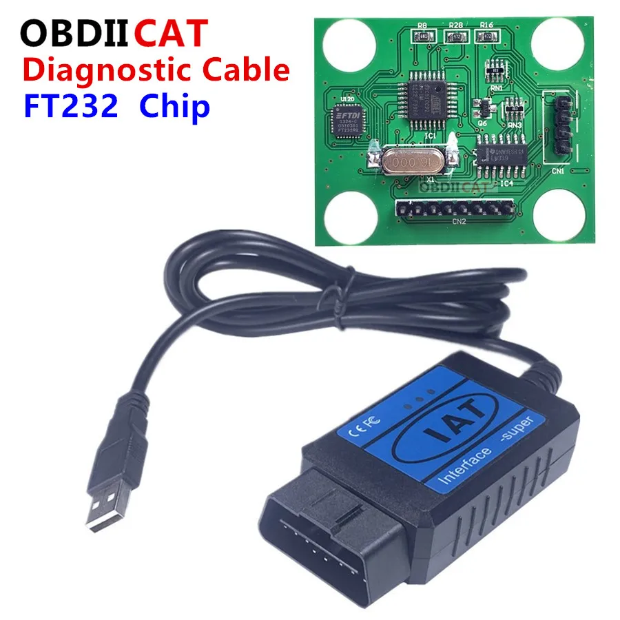 

OBDIICAT For Fi--at Scanner OBD/ OBD2 F-Super Interface USB Scan Tool With 3Pin