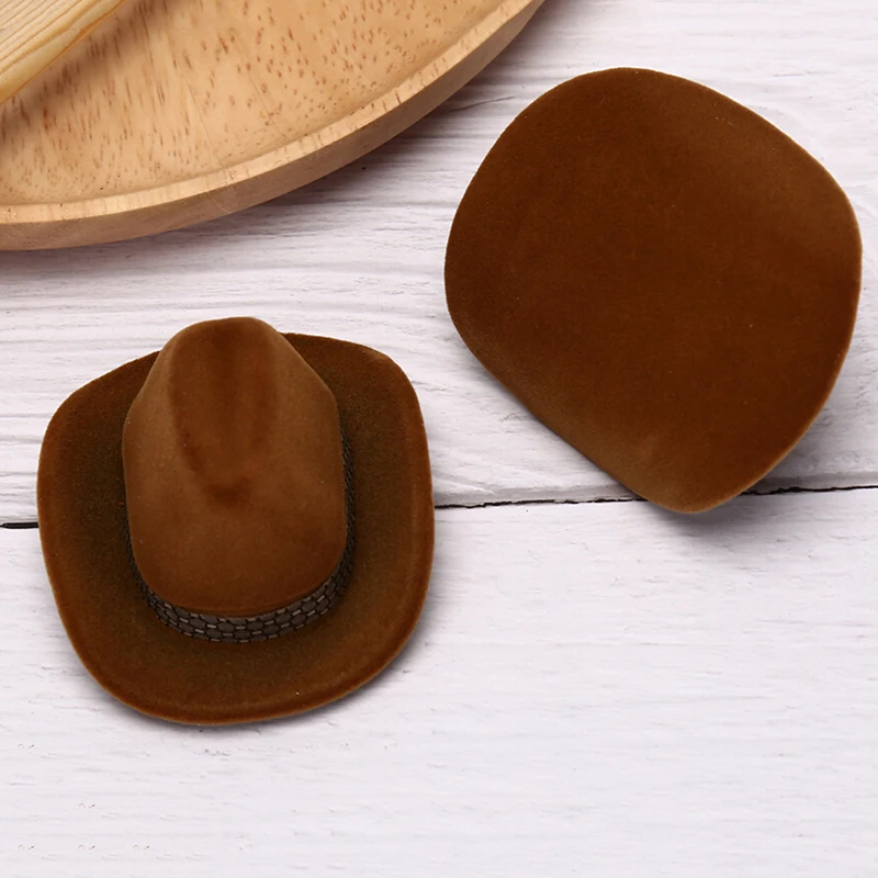 1Pcs Creative Cowboy Hat Shape Rings Box Velvet Jewelry Display Box Storage Case Jewelry Packaging Display New