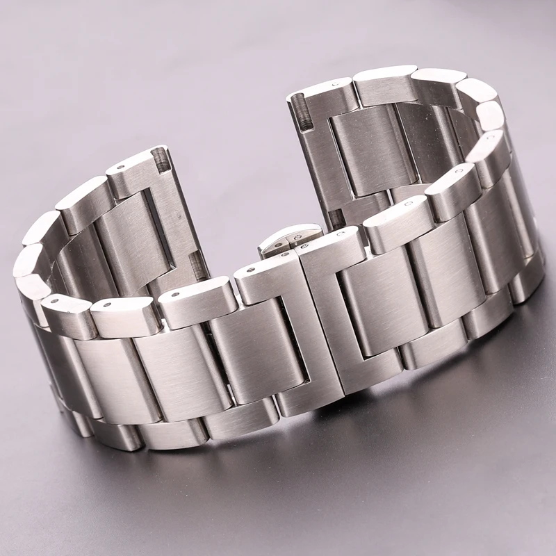 Stainless Steel Watch Band Bracelet 18 20 21 22 23 24mm Women Men Solid Metal Wristband Replacement Strap Accessories With Tool