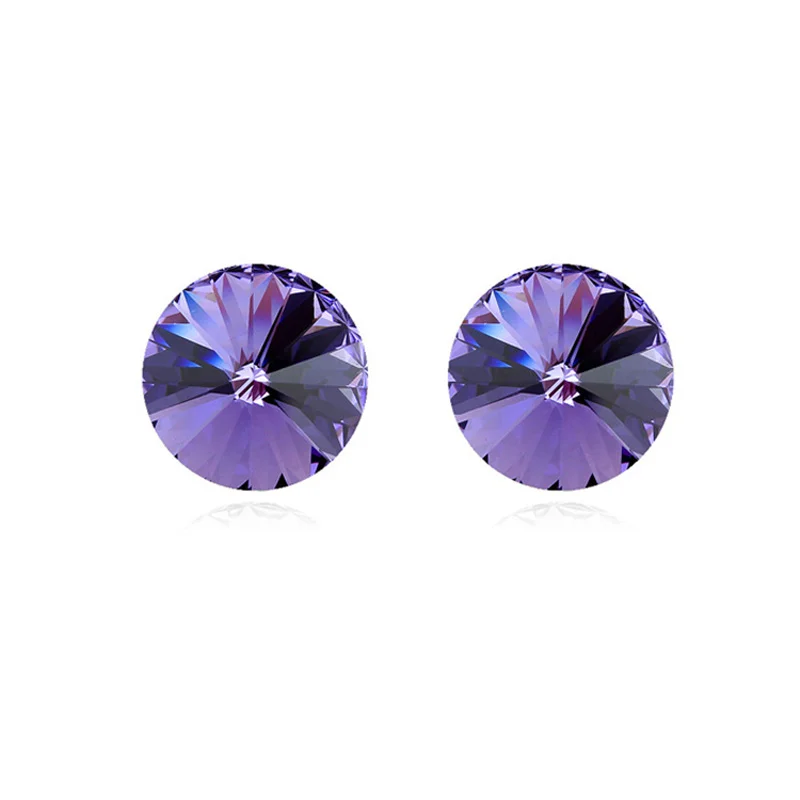 Ms Betti Round Stone Stud Earring Cute Simple Design 8/10/12/14mm  Rivori With Crystal From Austria 2021 Women Gift