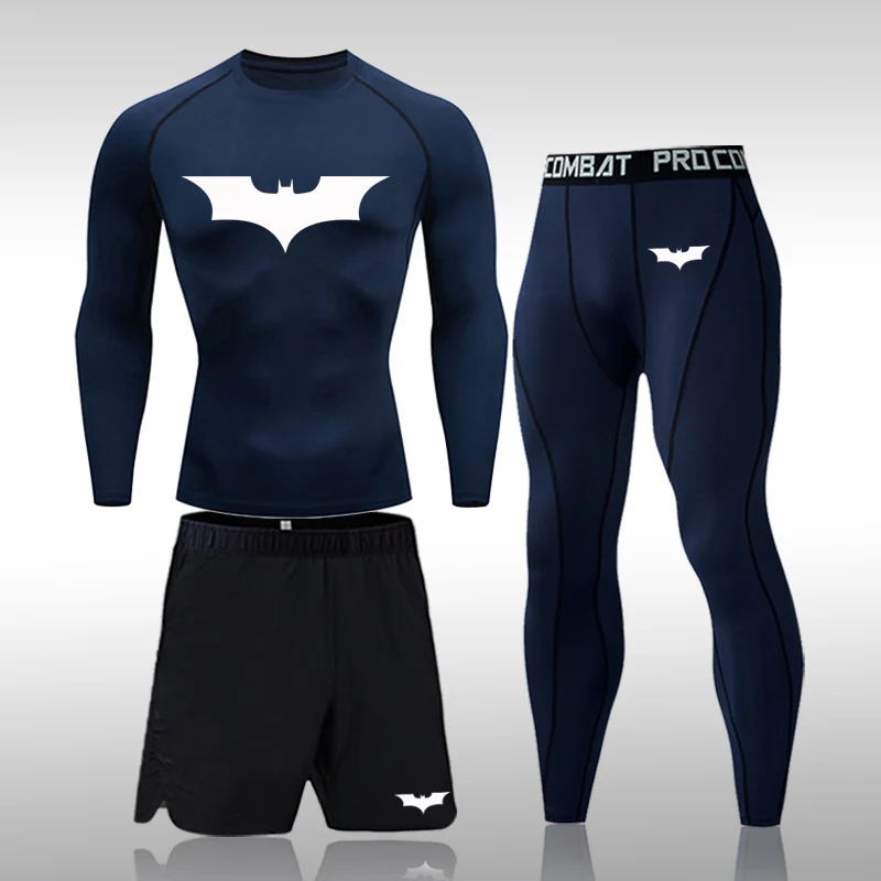 Men\'s Running Sports Suit MMA Rashgard Male Quick Drying Sportswear Compression Clothing Fitness Training Kit Thermal Underwear