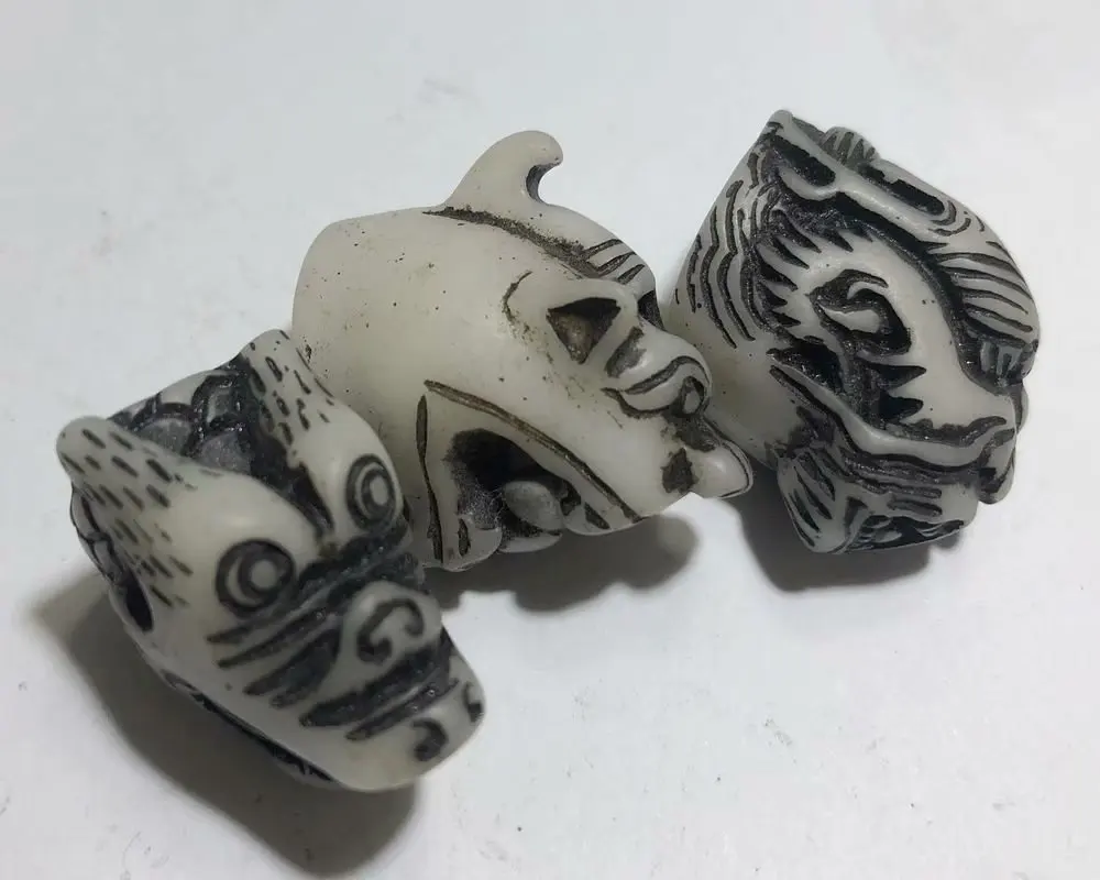 

12 pcs biker design tibet jewelry rock totem beads