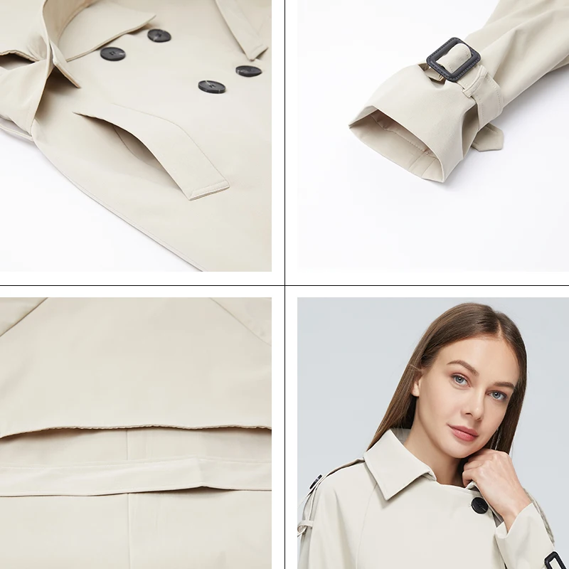 ZIAI 2022แจ็คเก็ตสตรีฤดูใบไม้ผลิผู้หญิงคู่คลาสสิก Double Breasted Trench Coat ผู้หญิงเสื้อกันฝนกันน้ำธุรกิจ Outerwear ZS-DS21