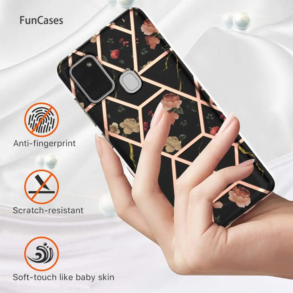 Luxurious Plastic Cases For Samsung A21S Silicone Case Silicone Phone Cover sFor Samsung Galaxy A217F Positivo TPU Shell gallaxy