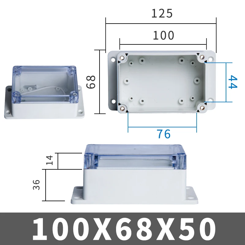 IP67 Kunststoff Transparent Box Wasserdichtes Gehäuse Elektronisches Projekt Außeninstrument Elektrische Projektbox Anschlussgehäuse