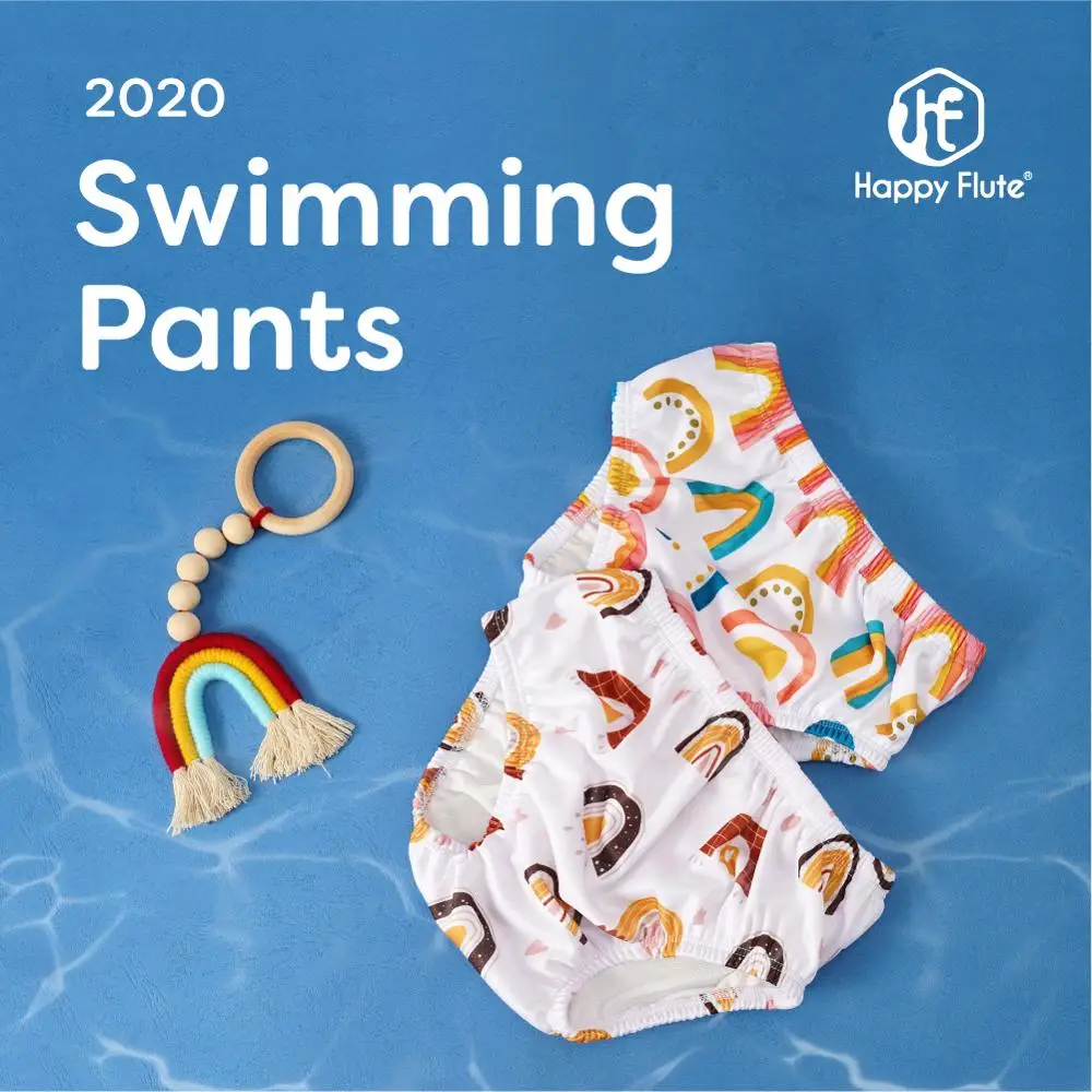 HappyFlute 3 taglie bambini morbidi pantaloni da bagno copertura bambino pannolino di stoffa traspirante riutilizzabile