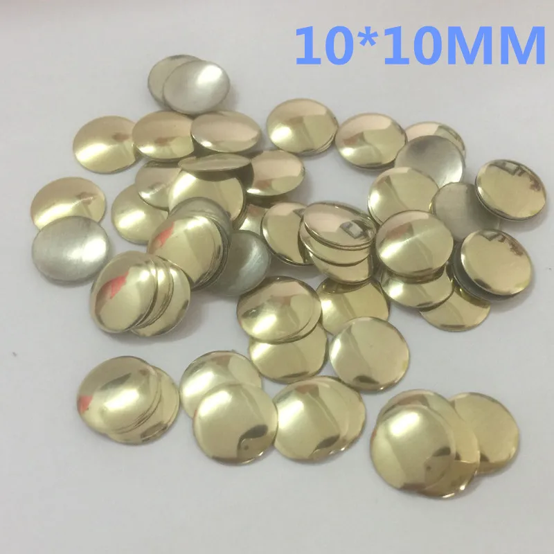 1440pcs/10gr 10*10mm Nailhead Round Light Gold Hotfix Aluminum Rhinestuds FlatBack Iron On DIY Studs  For Diy Accessories