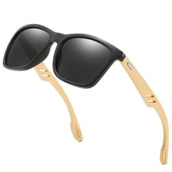 Occhiali da sole in legno moda occhiali da sole fatti a mano colorati uomo donna quadrato bambù escursionismo occhiali specchio occhiali da sole Retro Masculino