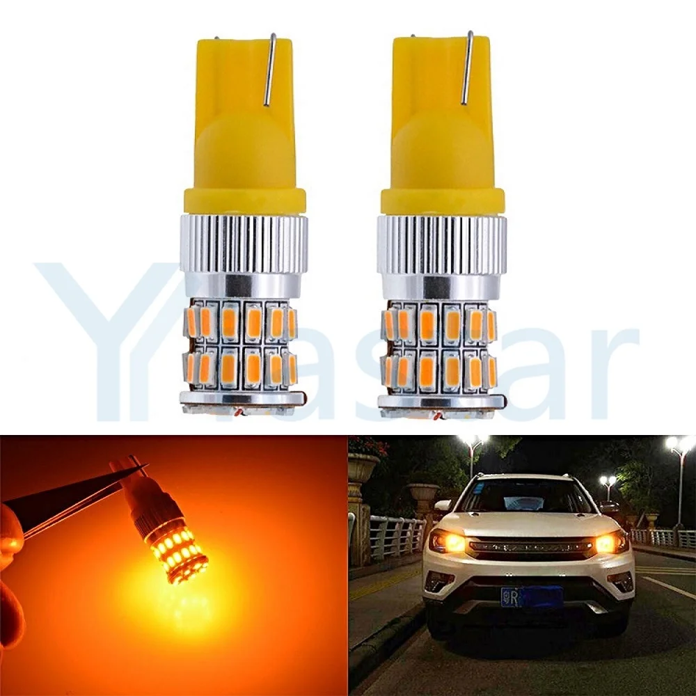 100Pcs High lumen White T10 LED 200MA Non polarity 36 SMD 3014 LED 12V to 24V 194 168 2825 W5W For Parking Lights Reverse Light