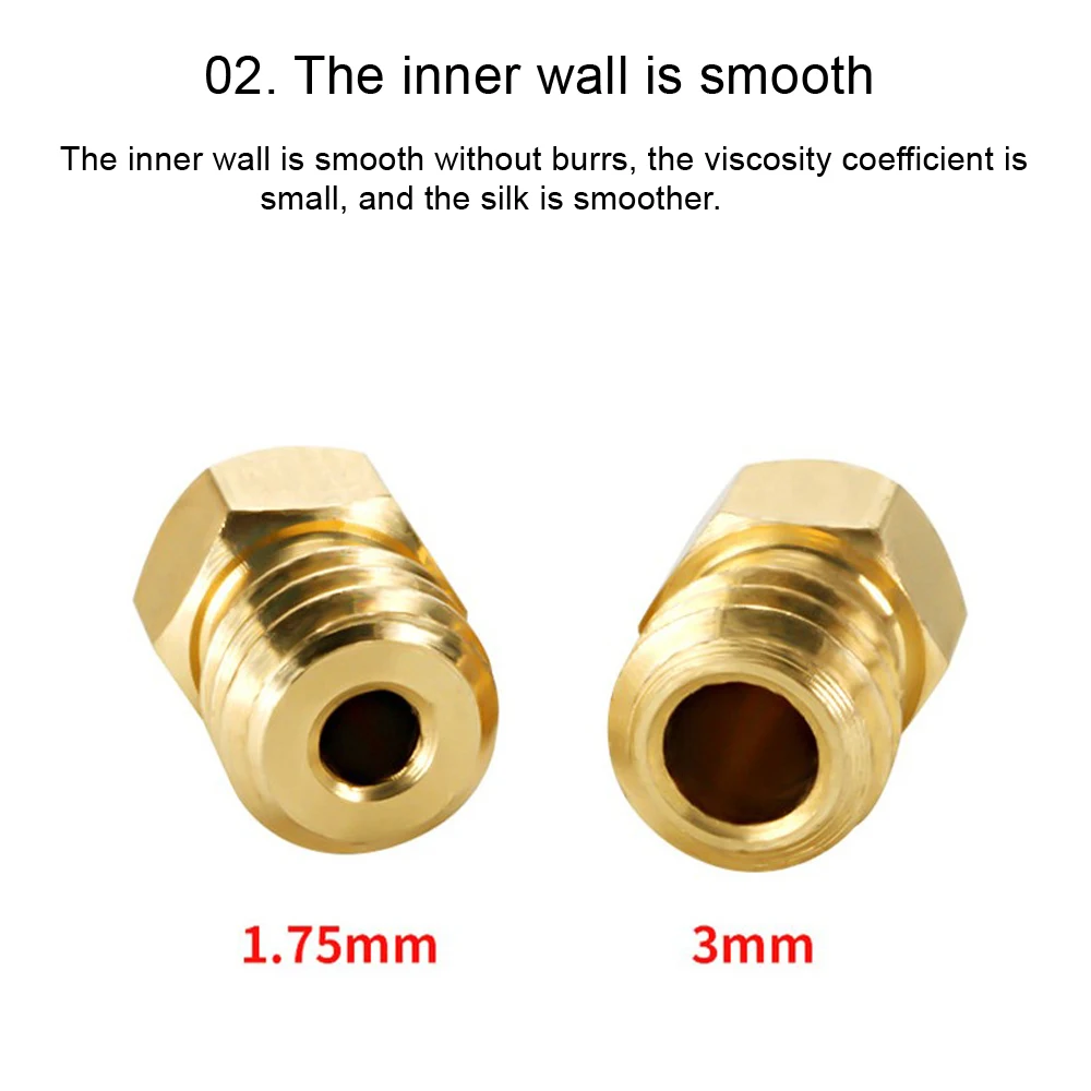 Cabeça da extrusora para a extrusora, bronze, makebot, mk8, bocal para anet a8, a8plus, a6, et4, et4pro, et5pro, 0,2, 0,3, 0,4, 0,5, 0,6mm, 5pcs