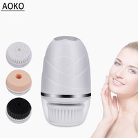 AOKO 3 in 1 Rechargeable Facial Cleansing Brush Blackhead Remover Makeup Removal Face Deep Pores Cleaning Massager Face Cleaner