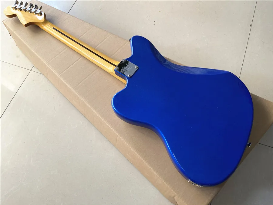 Traditional metal blue jazz guitar maple xylophone neck can be customized free shipping