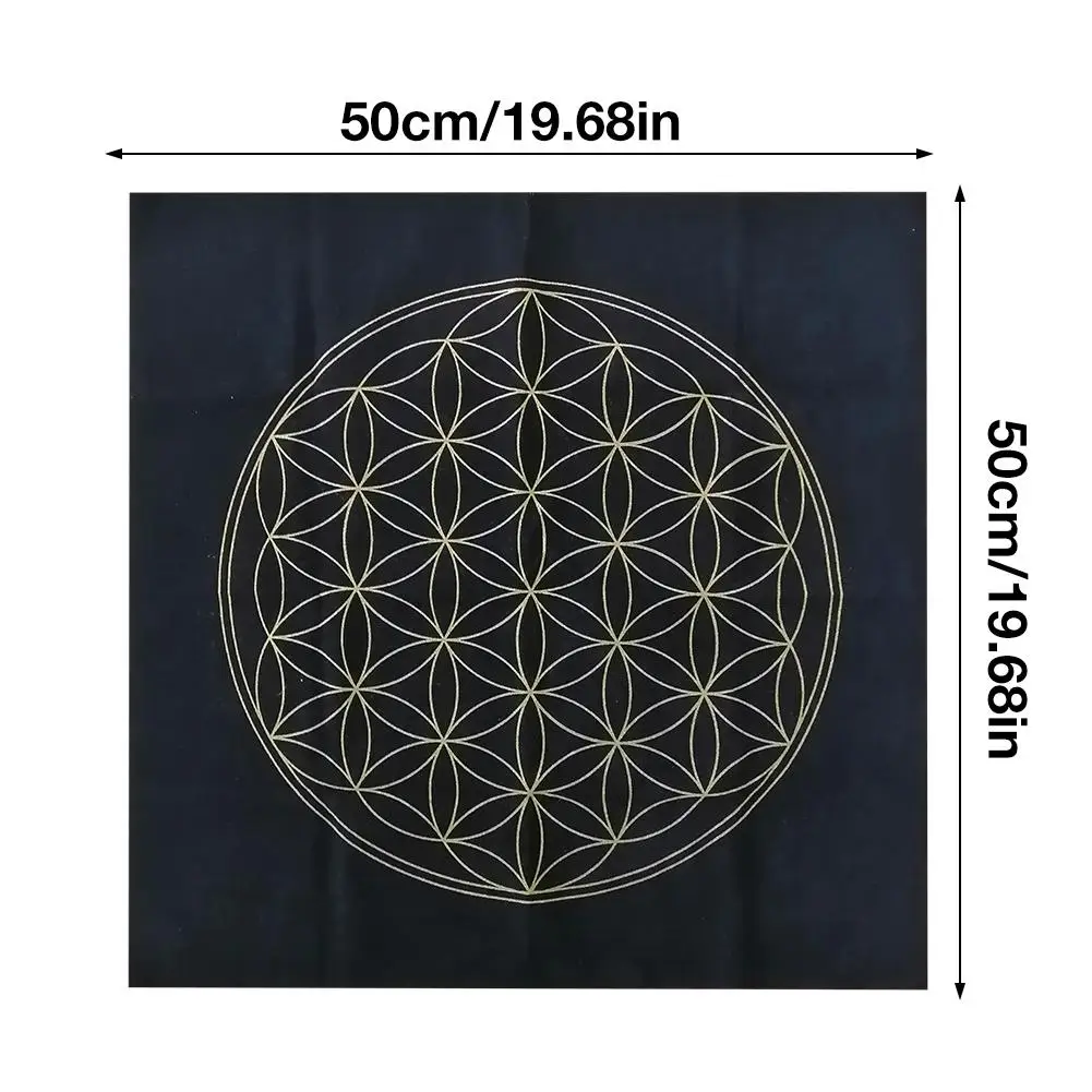 The Flower Of Life Crystal Lattice Tarot Card Tablecloth Velvet Divination Altar Board Game Fortune Astrology Oracle Cards Cloth