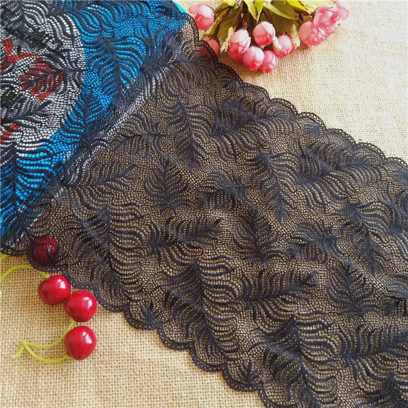 28-5 25cm Lace Lace Decoration Black Lace Edge Clothing Decoration DIY Handmade Lace Lace E2136  Dress Decoration