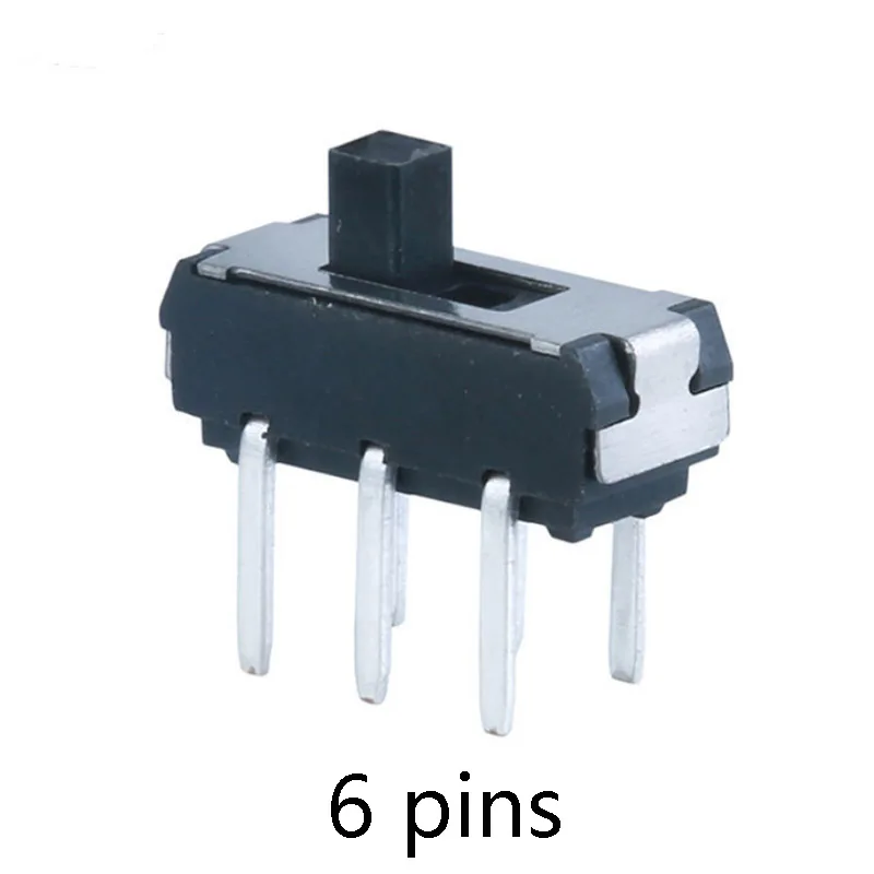 10pcs 6 Pin Mini Slide Switch  Micro Toggle Switch Miniature Limit Switch 2Position 6pins  black