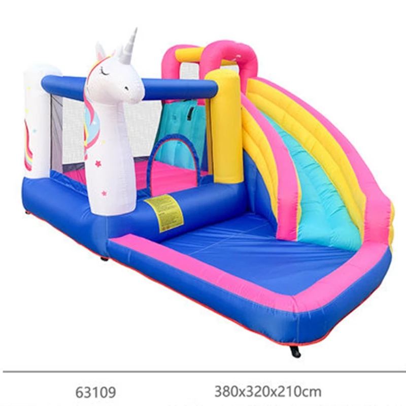 1-3 Child Outdoor Lawn Yard Family Kids Inflatable Water Sprinkler Spray Bouncer Slide Blow UP Unicorn Spash Pool