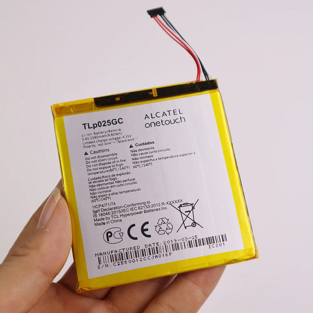 100% Original high quality TLP025GC 2580mAh Battery for Alcatel One Touch Pixi 4 (7) 3G 9003X 9003A Cell phone Battery