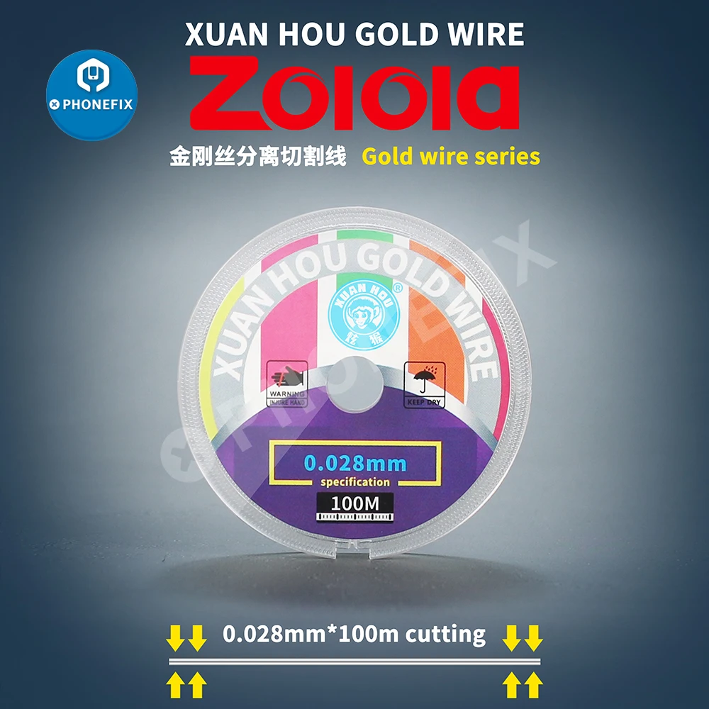 XUAN HOU 10Pcs ลวดโลหะผสมโมลิบดีนัมตัดสาย0.028 0.04 0.06 0.1มม.100M สำหรับโทรศัพท์หน้าจอแยกซ่อม
