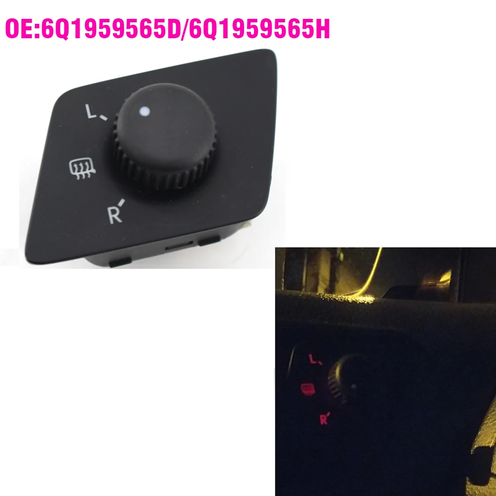 Adjust Knob Side Mirror Switch For VW Polo 2001 - 2010 6Q1959565D 6Q1 959 565D 565H