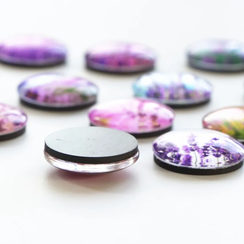 Lavender Fridge Magnets, Round Message Stickers, Souvenir, Refridgerator Magnet, Home Decor, Party Gift, 12Pcs Lot