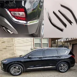 Car Styling For Hyundai Santa Fe ix45 2019 2020 ABS Chrome Rear Fog light Lamp Cover Trims Auto Protector 2Pcs