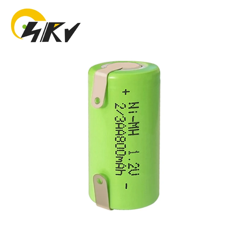 

2/3AA 1.2V 800mAh Ni-MH Rechargeable Battery With Nickel Sheet For Nuface Microcurrent Facial Toning Device