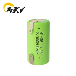 2/3AA 1.2V 800mAh Ni-MH Rechargeable Battery With Nickel Sheet For Nuface Microcurrent Facial Toning Device