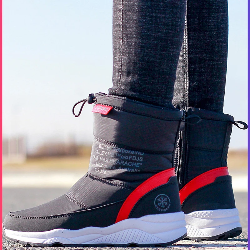 

Женские зимние ботинки; Нескользящие Водонепроницаемые зимние ботинки; Женские ботинки из толстого плюша; Высококачественная женская зимняя обувь