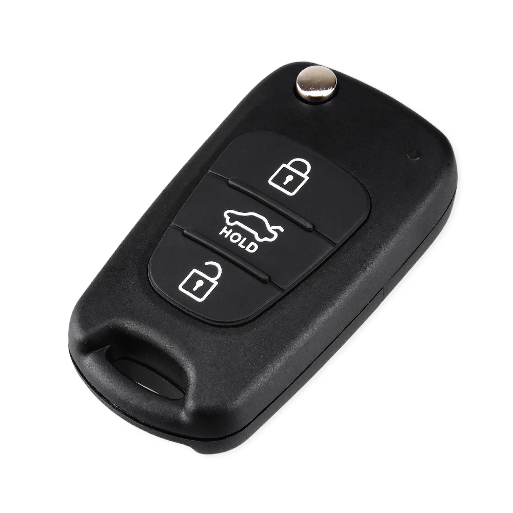 KEYYOU-carcasa para llave de coche, carcasa plegable con 3 botones, sin cortar, para Hyundai I30 Avante, I40, I20, IX35