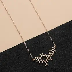 CHENGXUN Oxytocin Molecule Pendant Necklace Love Bonding Molecule Science Lovers Anniversary Gift Geometric Design