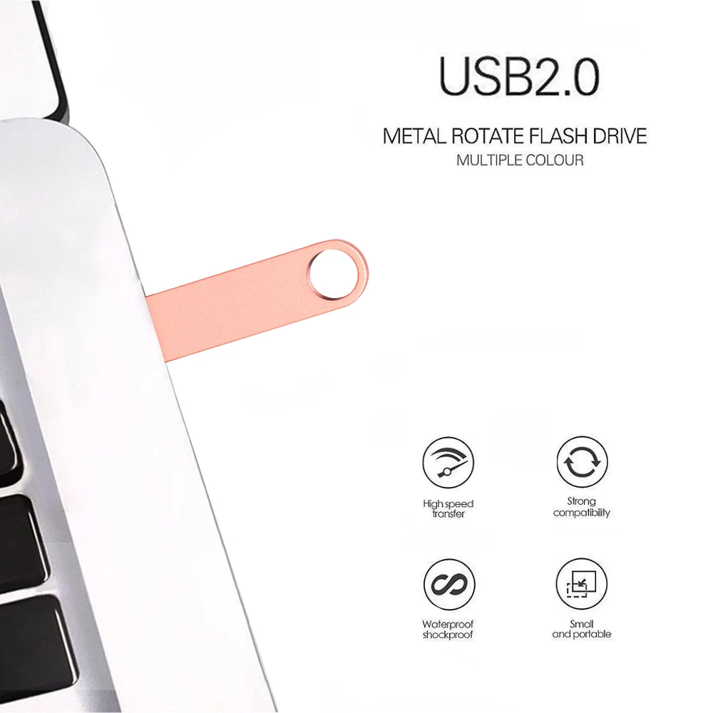 10/50/100 Pcs Free Custom Logo Metal USB Flash Drive 64GB 32GB 8GB 4GB Memory Flash USB Stick Pen Drive 128MB 512MB PenDrive 2.0