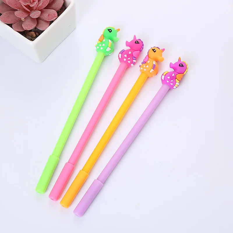 20 PCs Creative horse pen Stationery Gel Pens Set  Korean Style Black Student Exam Pen Cute Cartoon School Supplies Wholesale