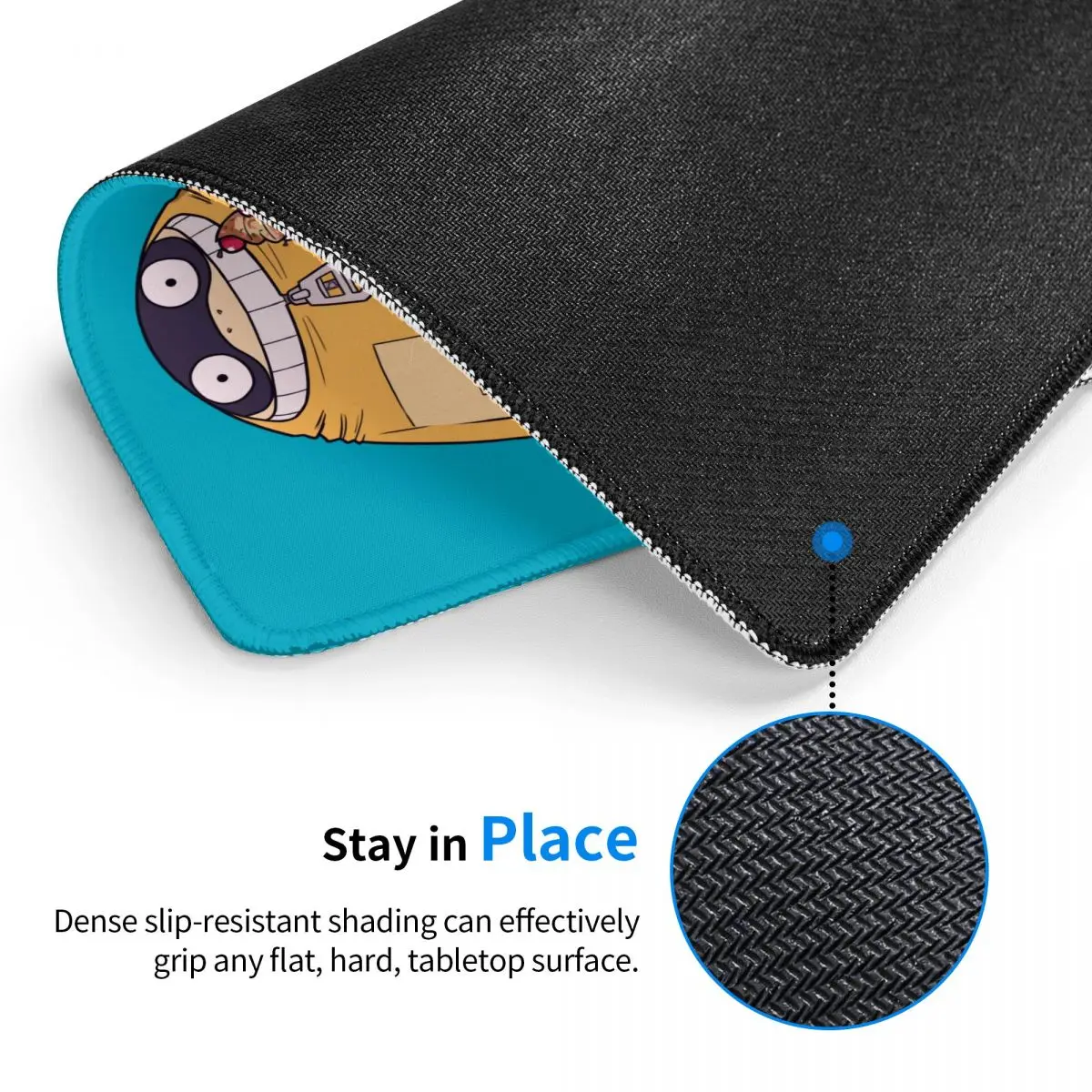 Funny Fatgum My Hero Academia Mouse Pad with Locking Edge Comfortable Gaming Mousepad Non-Slip Rubber Base Office Desktop Mat