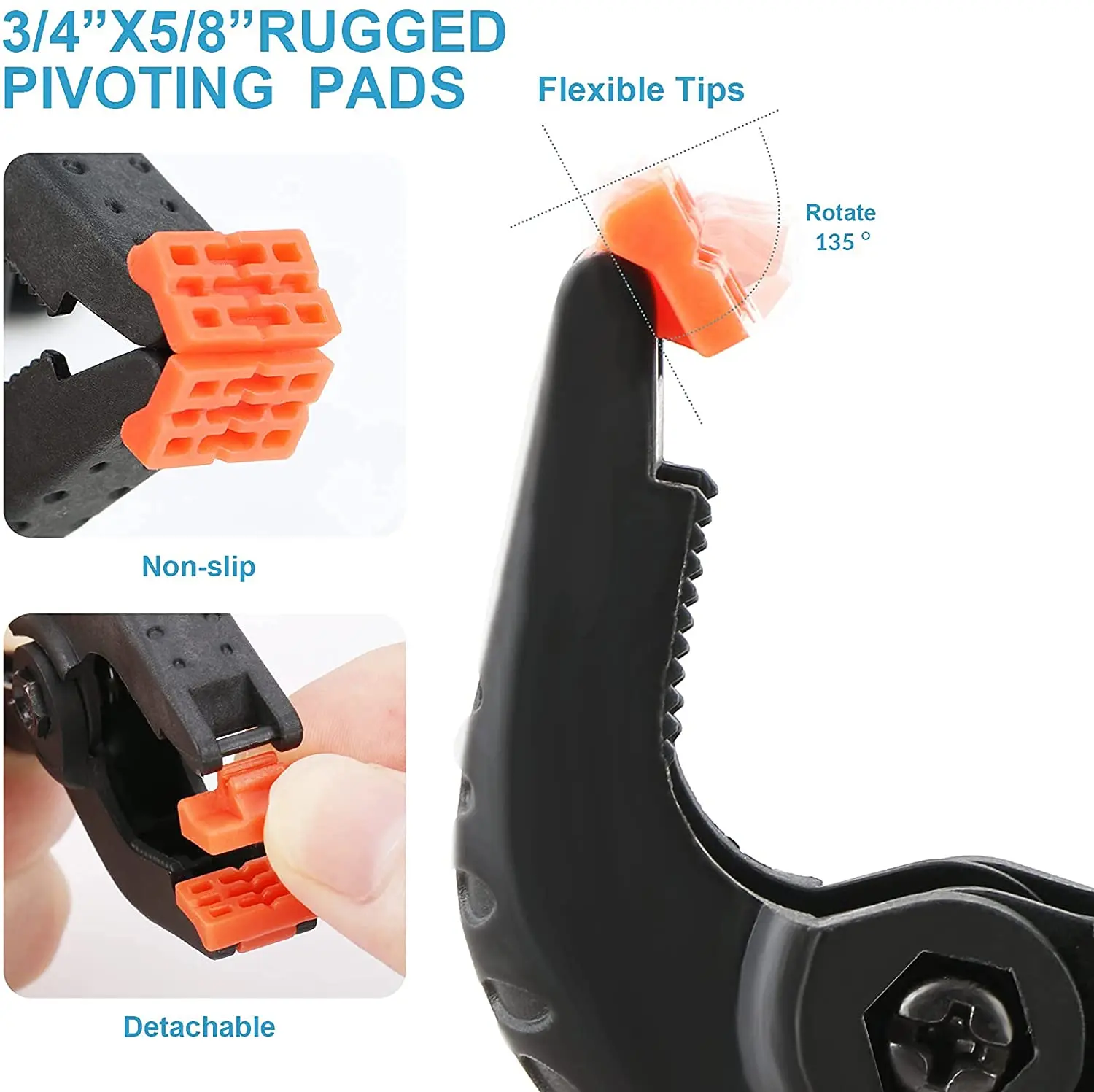 6 Piece 2-9 Inch Spring Clamps Crafts Heavy Duty Backdrop Spring Clips Clamps Good Helper for DIY Photography Studio Home