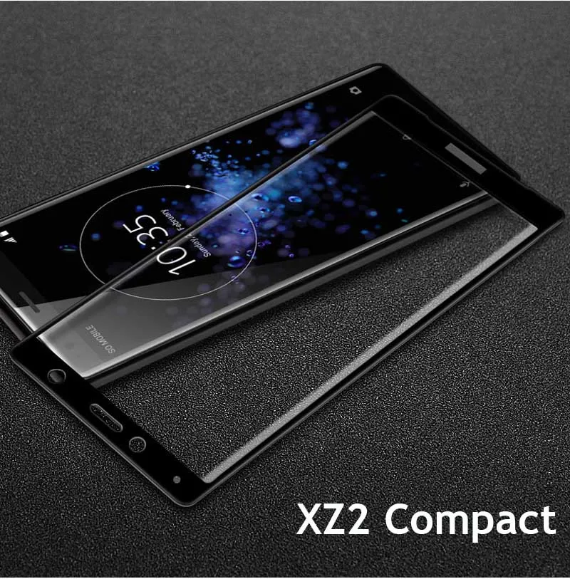 Vidrio templado para Sony XZ2 H8216/66/96, Protector de pantalla completo para Xperia XZ2 Compact H8314/24, película protectora dura 9H