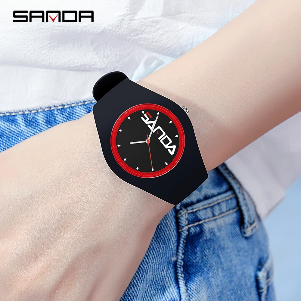 2023 SANDA Creativity Fashion Brand Women Men\'s Waterproof Sports Watch Quartz Digital Luxury Analog Student Wrist Watches 6076