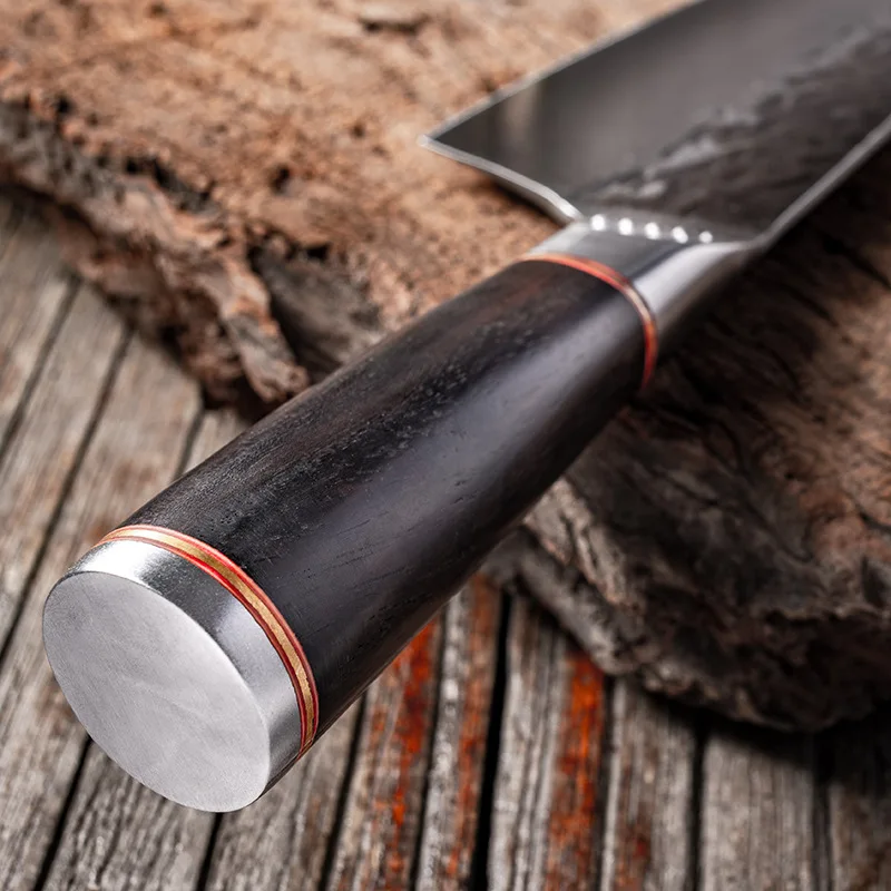 Japanese Chef Knife Handmade Forged Kiritsuke Kitchen Knife Stainless Steel Knife for Meat Fruit Fish Vegetables Butcher Knife