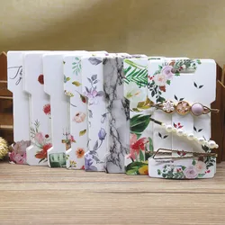 50Pcs Multi-Style Paper Hairpin Card11.5*6.5cm DIY THANK YOU marbling style hair ornaments clip claw package card