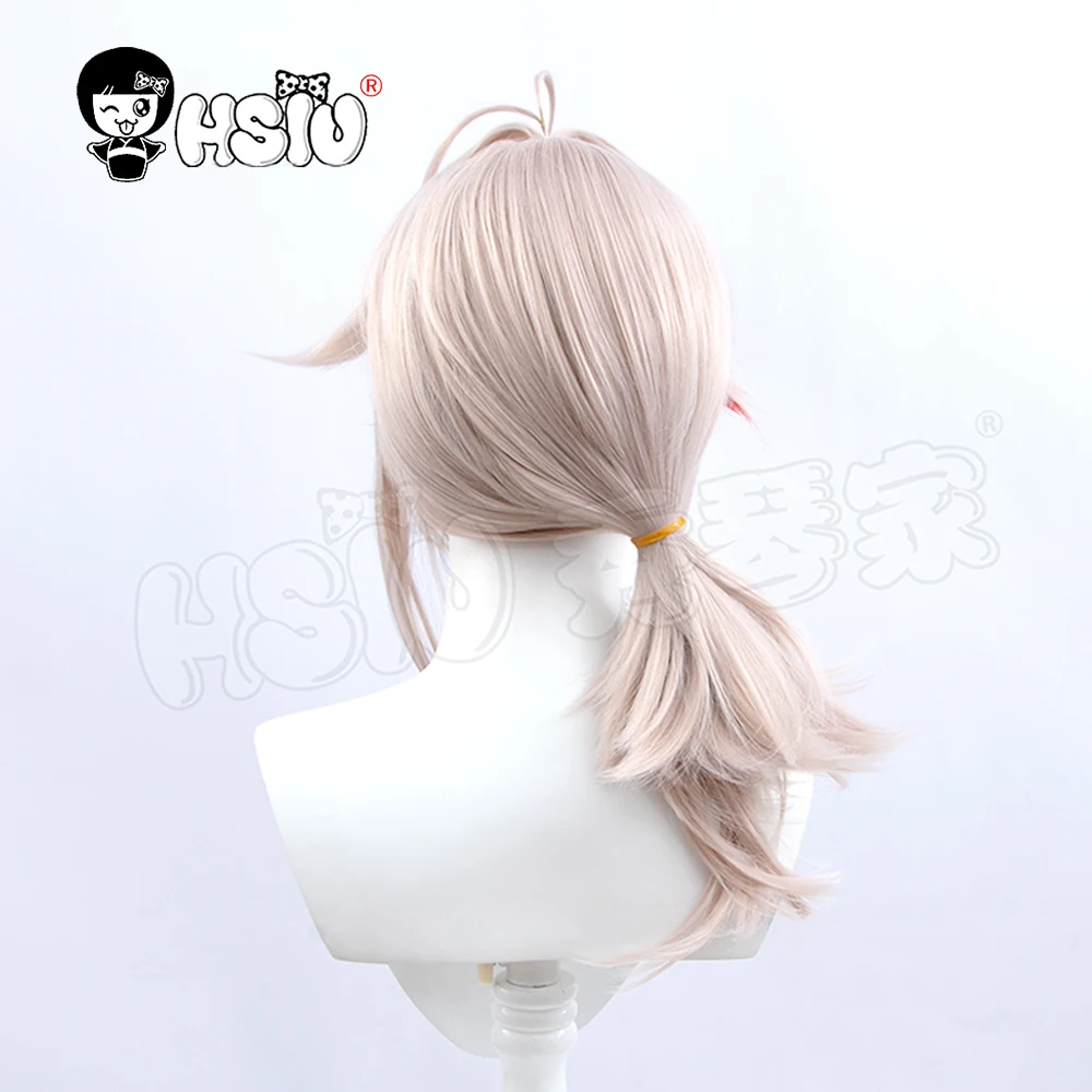 Peluca de cosplay Kaedehara Kazuha Genshin Impact, HSIU, polvo de humo, rosa claro, agregar cabello corto rojo, gorra de Peluca de marca gratis