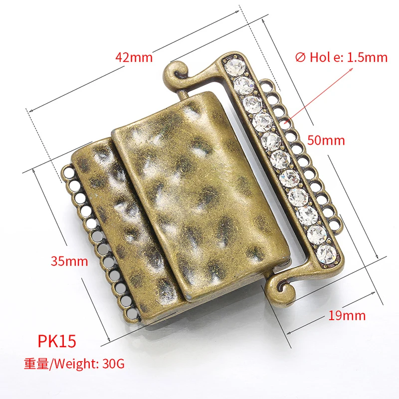 Multi Row rhinestone Clasp for bracelet elegant lock Jewelry Making colorful Necklace fermoir bracelet Findings DIY Accessories