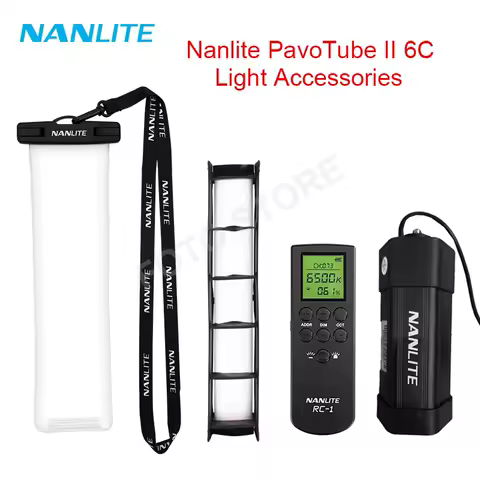 Nanlite Pavotube Ii 6C Light Accessories Eggcrate Softbox Tripod Battery Grip Grid Remote Control Waterproof Bag
