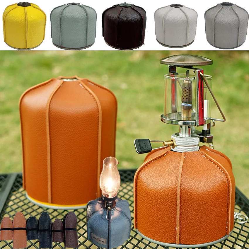 

Gas Tank Protective Case, Fuel Cylinder Storage Bag, Outdoor Camping Cover, PU Leather Gas Canister Case, 450G, 230G