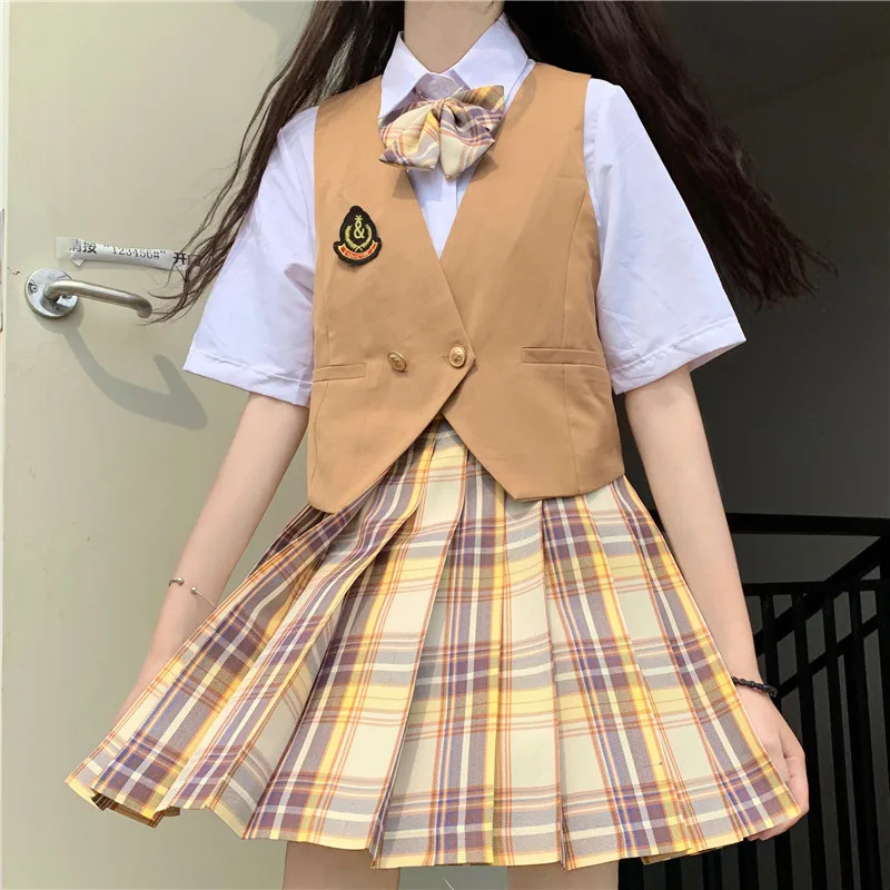 Japanese-Style College Style JK Uniform Waistcoat Loose-Fit Vest Sleeveless  school girl uniform  high school uniform