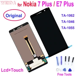 Oryginalny wyświetlacz LCD dla Nokia 7 Plus LCD 7 Plus ekran dotykowy TA-1062 wymiana zespołu Digitizer LCD dla Nokia E7 Plus LCD