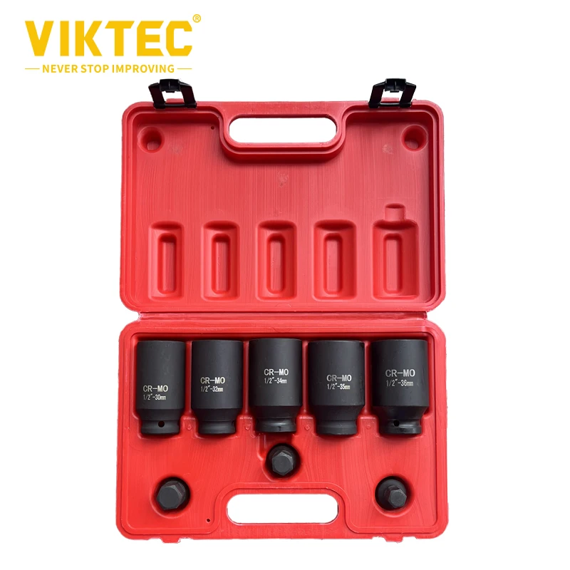 

VT01953B 1/2" Dr Deep Impact Hub Nut Socket Set 12 Point (12PT) 30mm 32mm 34mm 35mm 36mm