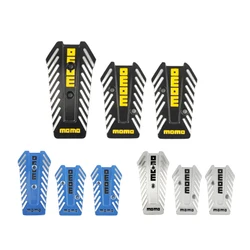 AYJERY 3Pcs/Set MOMO Style Nero Car Racing Pedals Alu Universal Manual Brake Pedal Foot Pedal Non Slip Black Sport Racing Tools