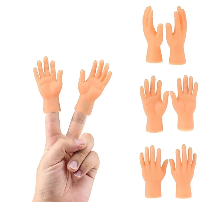 1pair Cartoon Funny Finger Hands Creative Finger Toys Small Hand Model Halloween Gift Toys Hand Finger Puppets