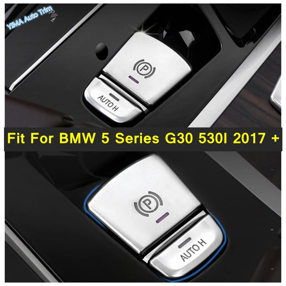 

Car Interior P Button Electronic Handbrake Cover Trim 2PCS Fit For BMW 5 Series G30 530I 2017 - 2023 Modification Accessories