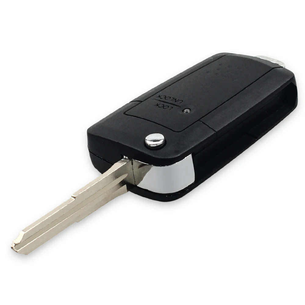 Keyyou carcaça de chave remota dobrável, 1 botão para hyundai h1 getz accent kia rio picanto carens modificada flip dobrável com lâmina sem cortes
