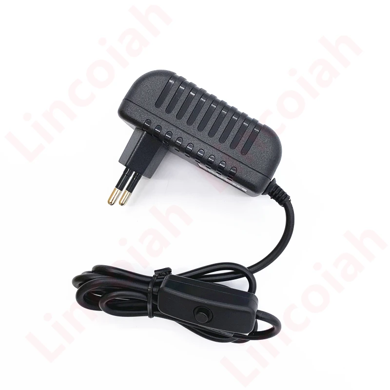 AC 100-240V DC 5V 3A Power Supply Switch Button Power Adapter  Charger Micro USB Port 5 V Volt for Raspberry Pi 3 Model B+ plus